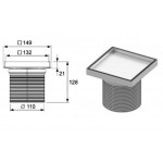 Σχάρα για εφαρμογή πλακιδίου από inox 15x15, χρώμα: Χρωμέ Σχάρες ντουζιέρας