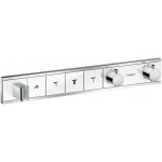 Shower tap Wall-mounted external part 4 way material: Brass thermostatic with holder With plate with separate exits, color: Chrome/White surface: Glossy Wall-mounted - external part