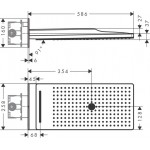 Κεφαλή ντους επίτοιχος τύπος 58x26 από ορείχαλκο 3 ροών 580, χρώμα: Χρωμέ/Λευκό επιφάνεια: Γυαλιστερή Κεφαλές ντους