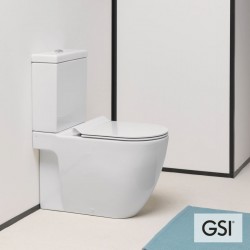 Σετ Λεκάνη επιδαπέδια ΧΠ (χαμηλής πίεσης) + Καζανάκι + Κάλυμμα soft closing Sandwich slim εφαπτόμενη κάτω σιφώνι S / πίσω σιφώνι P με αυτοκαθαρισμό / με χείλος Extraglaze, Quick Release 68x36 επιφάνεια: Γυαλιστερή, χρώμα: Λευκό Επιδαπέδιες ΧΠ