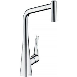 Kitchen tap Deck-mounted material: Brass with shower 320, color: Chrome surface: Glossy Deck-mounted