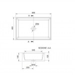 Νιπτήρας ελευθέρας τοποθέτησης 60x40x14 από πορσελάνη χωρίς οπή  χωρίς υπερχείλιση, χρώμα: Μαύρο επιφάνεια: Ματ Ελευθέρας τοποθέτησης