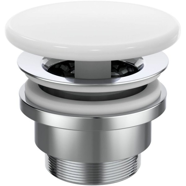 Waste Valve G 1 1/4" Silk White With overflow / Without overflow material: Brass surface: Matt, color: White Waste overflows
