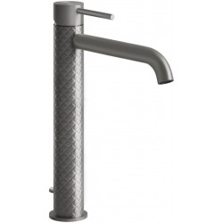 Wash basin tap Deck-mounted for free-standing washbasin material: Inox mixer With pop-up waste set, color: Chrome surface: Brushed Deck-mounted