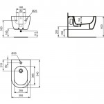 Bidet Wall-mounted, color: White surface: Glossy Wall-mounted