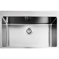 Νεροχύτης ανοξείδωτος 76x50,5 από inox επιφάνεια: Λεία ματ χωρίς πάγκο ένθετος 1 γούρνα, χρώμα: Χρωμέ Ανοξείδωτοι