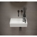 Νιπτήρας επίτοιχος 40x22 40 με 1 γούρνα χωρίς κολώνα χωρίς οπή  από solid surface, χρώμα: Λευκό επιφάνεια: Ματ Επίτοιχοι