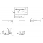 Νιπτήρας επίτοιχος 50x36x15,5 1.0 με 1 γούρνα χωρίς κολώνα χωρίς οπή  από solid surface, χρώμα: Λευκό επιφάνεια: Ματ Επίτοιχοι