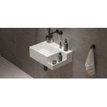Νιπτήρας επίτοιχος 50x36x15,5 1.0 με 1 γούρνα χωρίς κολώνα χωρίς οπή  από solid surface, χρώμα: Λευκό επιφάνεια: Ματ Επίτοιχοι
