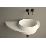 Washbasin Wall-mounted 70x35x14 3.0 no pedestal With 1 bowl Without hole material: Solid Surface, color: White surface: Matt Wall-mounted Washbasin Wall-mounted 70x35x14 3.0 no pedestal With 1 bowl Without hole material: Solid Surface, color: White surface: Matt Wall-mounted
