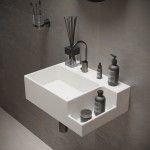 Νιπτήρας επίτοιχος 50x36x15,5 1.0H, με ράφι με 1 γούρνα με οπή στη μέση χωρίς υπερχείλιση από solid surface, χρώμα: Λευκό επιφάνεια: Ματ Επίτοιχοι Νιπτήρας επίτοιχος 50x36x15,5 1.0H, με ράφι με 1 γούρνα με οπή στη μέση χωρίς υπερχείλιση από solid surface, χρώμα: Λευκό επιφάνεια: Ματ Επίτοιχοι