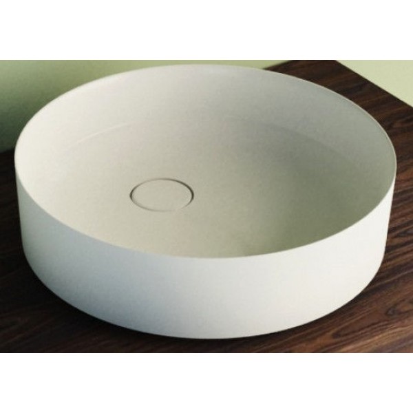 Νιπτήρας ελευθέρας τοποθέτησης 40x40x12 από solid surface χωρίς οπή  χωρίς υπερχείλιση, χρώμα: Λευκό επιφάνεια: Ματ Ελευθέρας τοποθέτησης