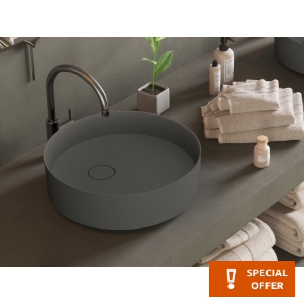 Νιπτήρας ελευθέρας τοποθέτησης 40x40x12 από solid surface χωρίς οπή χωρίς υπερχείλιση 40/G, χρώμα: Γκρι επιφάνεια: Ματ Νιπτήρας ελευθέρας τοποθέτησης 40x40x12 από solid surface χωρίς οπή χωρίς υπερχείλιση 40/G, χρώμα: Γκρι επιφάνεια: Ματ Ελευθέρας τοποθέτησης