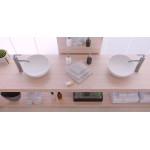 Νιπτήρας ελευθέρας τοποθέτησης 32x32x12,5 από solid surface χωρίς οπή  χωρίς υπερχείλιση XS, χρώμα: Λευκό επιφάνεια: Ματ Ελευθέρας τοποθέτησης