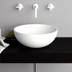 Νιπτήρας ελευθέρας τοποθέτησης 32x32x12,5 από solid surface χωρίς οπή  χωρίς υπερχείλιση XS, χρώμα: Λευκό επιφάνεια: Ματ Ελευθέρας τοποθέτησης