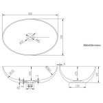 Νιπτήρας ελευθέρας τοποθέτησης 50x33x14,5 από solid surface χωρίς οπή  χωρίς υπερχείλιση OV50, χρώμα: Λευκό επιφάνεια: Ματ Ελευθέρας τοποθέτησης