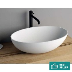 Washbasin Free standing 50x33x14,5 material: Solid Surface Without hole Without overflow OV50, color: White surface: Matt