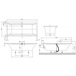 Bathtub Rectangular 190x90 material: Quaryl Quaryl, color: White no grab bars surface: Glossy Rectangular