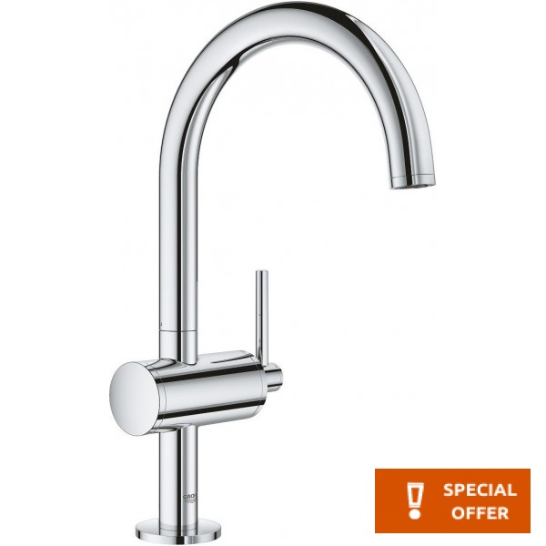 Wash basin tap Deck-mounted L size material: Brass mixer With pop-up waste set L-Size, color: Chrome surface: Glossy Deck-mounted
