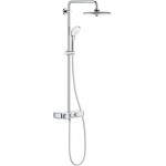 Shower tap with showerpipe and overhead shower Wall-mounted material: Brass thermostatic, color: Chrome surface: Glossy Wall-mounted exposed with showerpipe and overhead shower Shower tap with showerpipe and overhead shower Wall-mounted material: Brass thermostatic, color: Chrome surface: Glossy Wall-mounted exposed with showerpipe and overhead shower