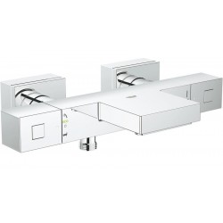 Bathtub tap Wall-mounted exposed material: Brass without hand shower, hose and holder body thermostatic, color: Chrome surface: Glossy Wall-mouned exposed