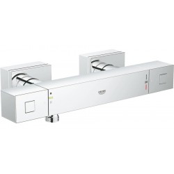 Shower tap Wall-mounted exposed material: Brass thermostatic without hand shower, hose and holder body, color: Chrome surface: Glossy Wall-mouned exposed