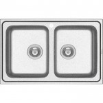 Sink Stainless (Steel) 79x50 material: Inox surface: Srained - Textured free nested 2 cabinet 2B, color: Chrome Stainless steel Sink Stainless (Steel) 79x50 material: Inox surface: Srained - Textured free nested 2 cabinet 2B, color: Chrome Stainless steel