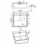 Sink Stainless (Steel) 55x50,5 material: Inox surface: Matt free nested 1 bowl, color: Chrome Stainless steel