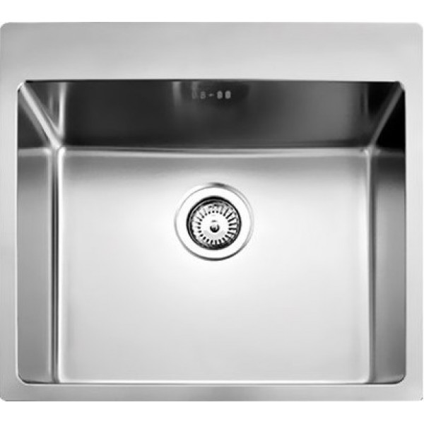 Νεροχύτης ανοξείδωτος 55x50,5 από inox επιφάνεια: Λεία ματ χωρίς πάγκο ένθετος 1 γούρνα, χρώμα: Χρωμέ Ανοξείδωτοι