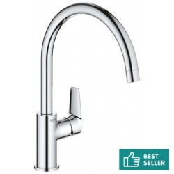 Kitchen tap Deck-mounted material: Brass 33,2cm, 11,5lt/min, color: Chrome surface: Glossy Deck-mounted