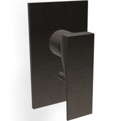 Shower tap Wall-mounted external part 2 way material: Brass mixer With plate without hand shower, hose and holder, color: Black surface: Brushed Wall-mounted - external part