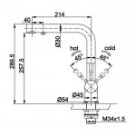 Kitchen tap Deck-mounted material: Inox with shower L-Spout, color: Black surface: Matt Deck-mounted