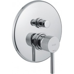Shower tap Wall-mounted concealed - complete set 2 way material: Brass mixer With plate without hand shower, hose and holder, color: Chrome surface: Glossy Wall-mounted - external part