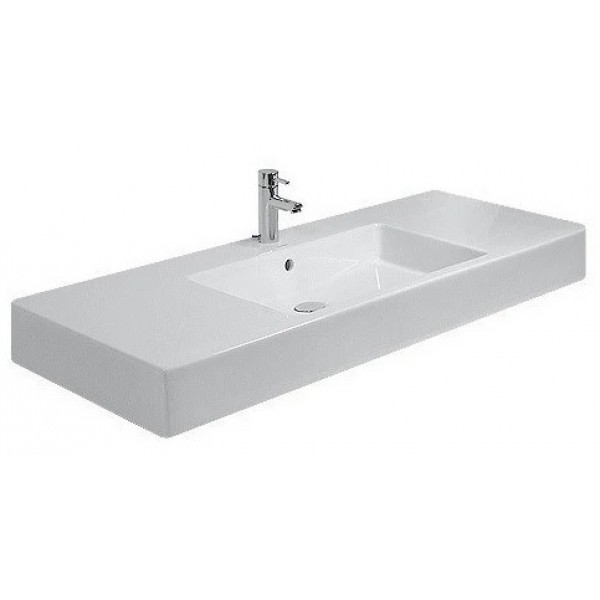 Washbasin Wall-mounted 105x49x13 With 1 bowl With hole in the middle With overflow / no pedestal material: Porcelain, color: White surface: Glossy Wall-mounted Washbasin Wall-mounted 105x49x13 With 1 bowl With hole in the middle With overflow / no pedestal material: Porcelain, color: White surface: Glossy Wall-mounted