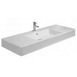 Νιπτήρας επίτοιχος 105x49x13 με 1 γούρνα με οπή στη μέση με υπερχείλιση / χωρίς κολώνα από πορσελάνη, χρώμα: Λευκό επιφάνεια: Γυαλιστερή Επίτοιχοι