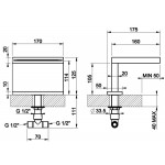 Spout (Nozzle) 16cm Deck-mounted waterfall (cascatta) material: Brass, color: Chrome surface: Glossy Bath spouts