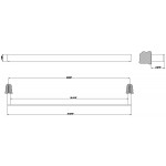 Towel 60cm Fixed material: Brass single, color: Chrome surface: Glossy Towel rails