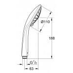 Shower head 3 jets, color: Chrome surface: Glossy Hand showers Shower head 3 jets, color: Chrome surface: Glossy Hand showers