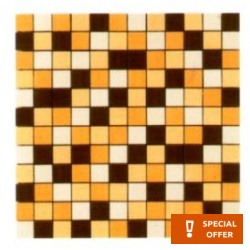 Mosaic 2,5x2,5 Italy, shape: Square 1st choice Mosaico (30x30) surface: Glossy, hue: Orange Mosaics