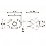 Shower (jet), color: Chrome material: Brass surface: Glossy Wall-mounted shower heads