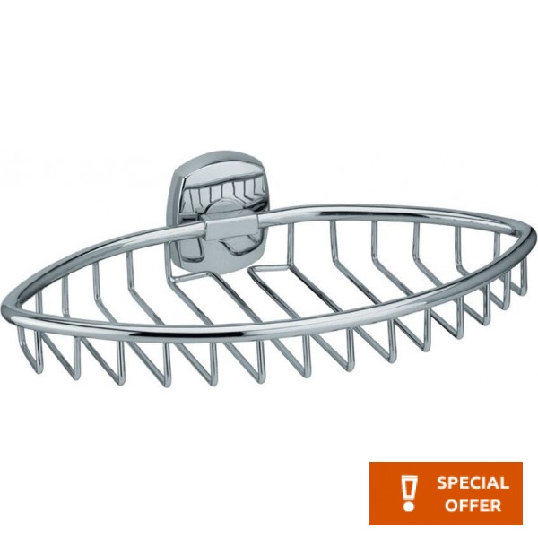 Sponge box material: Brass Single Single-mounted deep oval, color: Chrome surface: Glossy Shower baskets