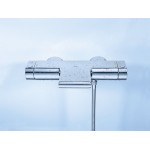 Μπαταρία μπανιέρας επίτοιχη από ορείχαλκο κορμός (χωρίς τηλέφωνο, σπιράλ, στήριγμα) θερμοστατική, χρώμα: Χρωμέ επιφάνεια: Γυαλιστερή Επίτοιχες