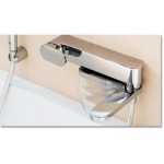 Bathtub tap Wall-mounted exposed material: Brass with hand shower, hose and holder without hand shower, bracket & hose mixer, color: Chrome surface: Glossy Wall-mouned exposed
