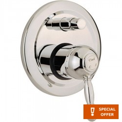 Shower tap Wall-mounted external part 2 way material: Brass mixer With plate without hand shower, hose and holder, color: Chrome surface: Glossy
