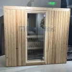 Σάουνα 200x143x220 & θερμοστατική 6KW & Πίνακας θερμότητας, χρώμα: Ξύλο Οξυά Σάουνες