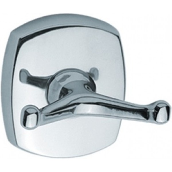 Hook double Flat wall mounted material: Brass 35H8, color: Chrome surface: Glossy Hooks Hook double Flat wall mounted material: Brass 35H8, color: Chrome surface: Glossy Hooks