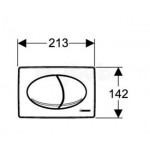 Flush wall plates for concealed cistern dual flush valve material: ABS Mechanical with string, color: Chrome surface: Matt Flush plates