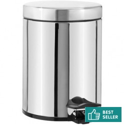Χαρτοδοχείο soft close, 21x21x29cm από inox 5 lt επιδαπέδιος τύπος κλειστό, χρώμα: Χρωμέ επιφάνεια: Γυαλιστερή Χαρτοδοχεία