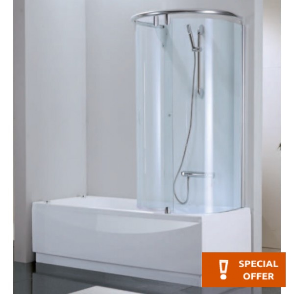 Bathtub enclosure Quadrant 75x153 5mm sliding surface: Glossy, color: Chrome Novellini