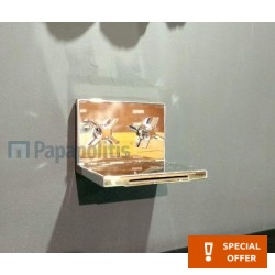 Wash basin tap Wall-mounted exposed L16 material: Brass dual-level mixer waterfall (cascatta), color: Chrome surface: Glossy Wall-mouned exposed